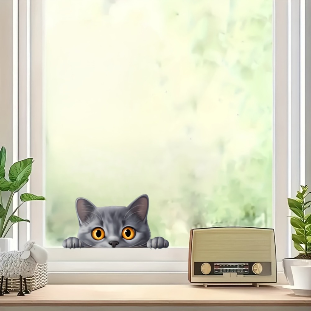 작은 회색 고양이 귀여운 자동차 노트북 창문 범퍼 방수 - Laptop Unique Accessories 리뷰 및 가격