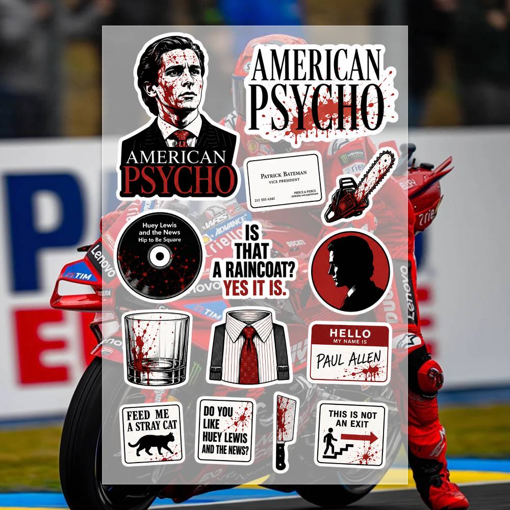 A-merican P-sycho 스티커 모토 스티커 자 - Laptop Accessories Wallpaper 리뷰 및 가격