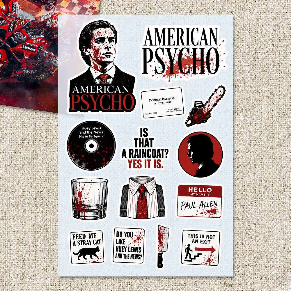 A-merican P-sycho 스티커 모토 스티커 자 - Laptop Accessories Wallpaper 리뷰 및 가격