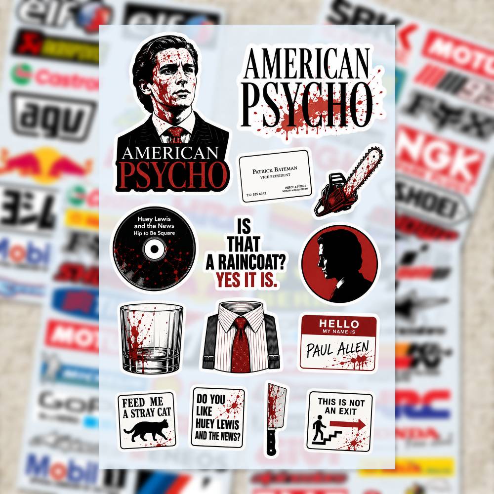 A-merican P-sycho 스티커 모토 스티커 자 - Laptop Accessories Wallpaper 리뷰 및 가격