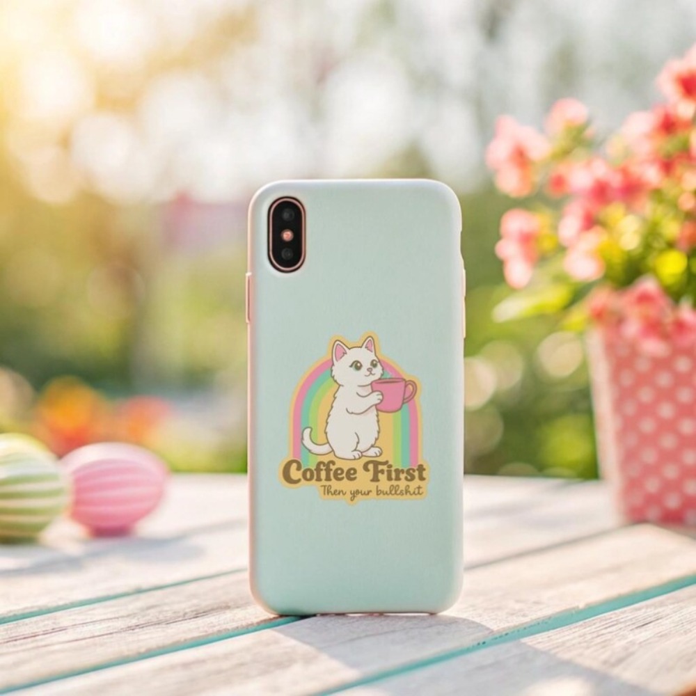 재미있는 커피 고양이 스티커 레트로 자동차 노트북 창문 - Laptop Unique Accessories 리뷰 및 가격
