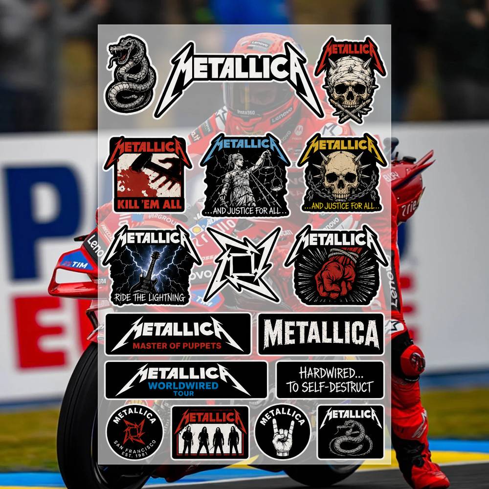 M-Metallica 스티커 모토 스티커 자동차 바디  - Laptop Accessories Wallpaper 리뷰 및 가격