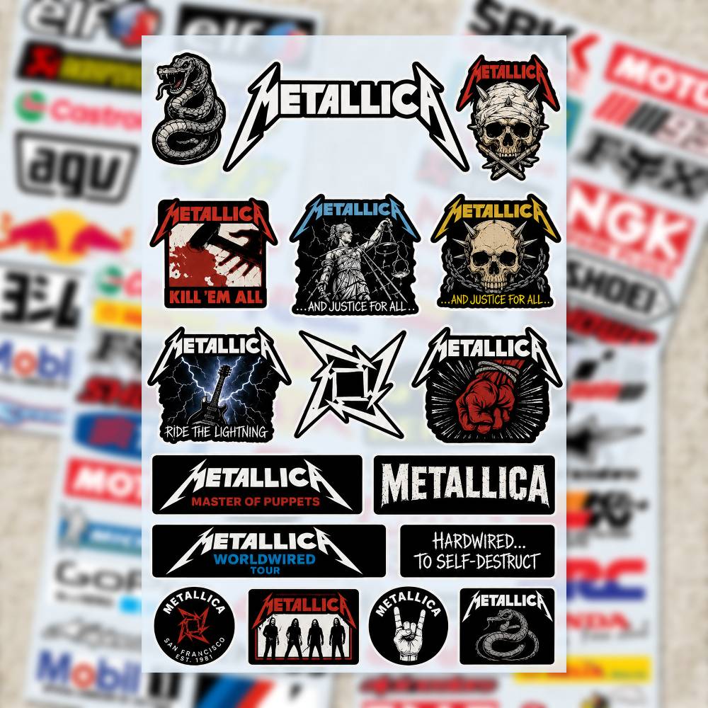 M-Metallica 스티커 모토 스티커 자동차 바디  - Laptop Accessories Wallpaper 리뷰 및 가격