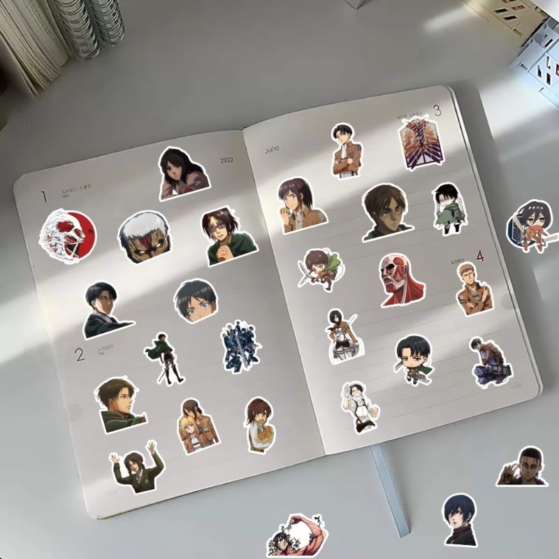60Pcs 진격의 거인 애니메이션 스티커 귀여운 미적  - Laptop Accessories And Parts 리뷰 및 가격